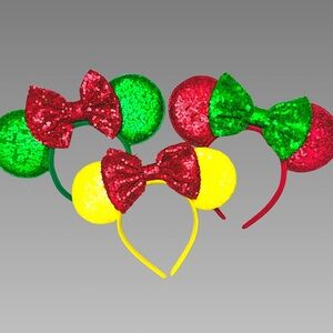 NWT 3pk Sequin Mickey Ears Headbands